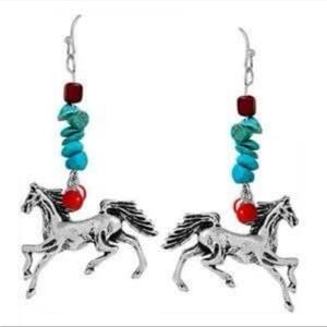 WYO-HORSE WOMEN'S PRANCING HORSE EARRINGS